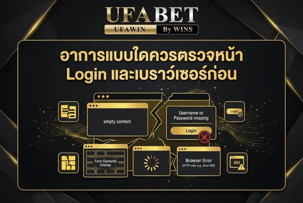 อาการแบบใดควรตรวจหน้า Login และเบราว์เซอร์ก่อน
